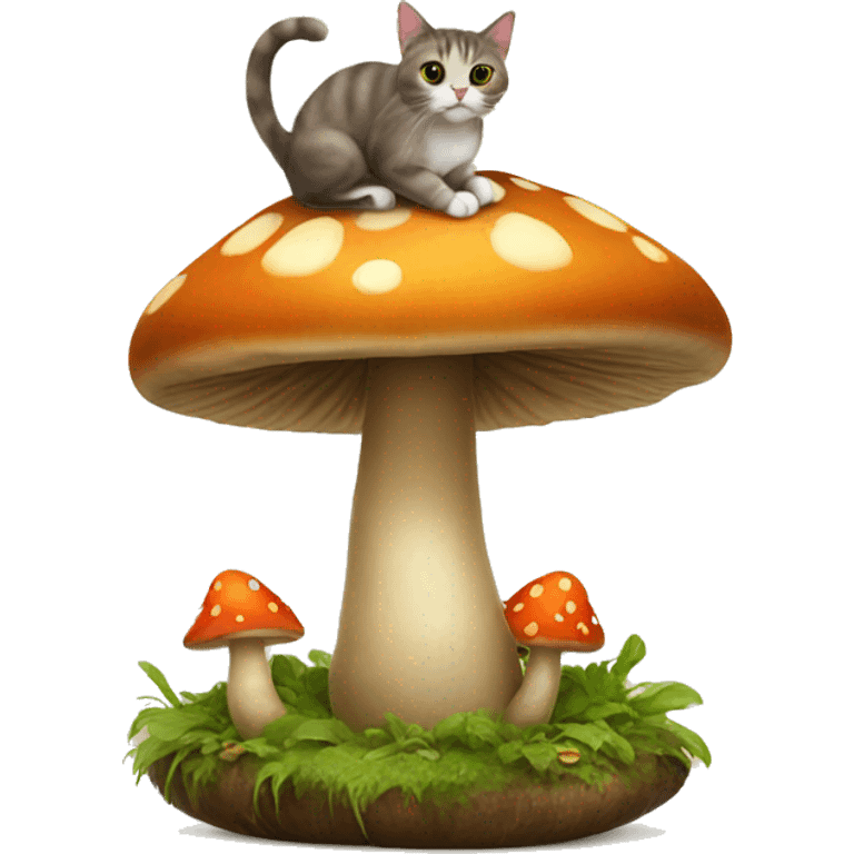 Cat on a mushroom emoji