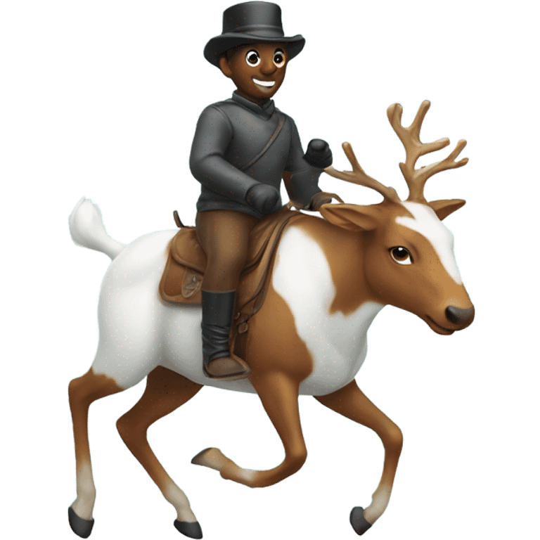 Snowman riding reigndeer  emoji