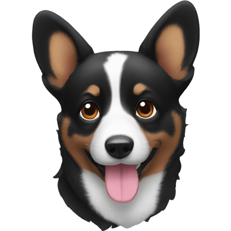 cute black corgi head emoji