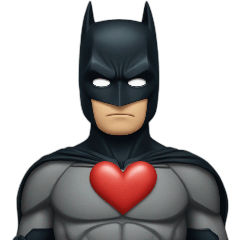 Batman send a kiss with a heart emoji