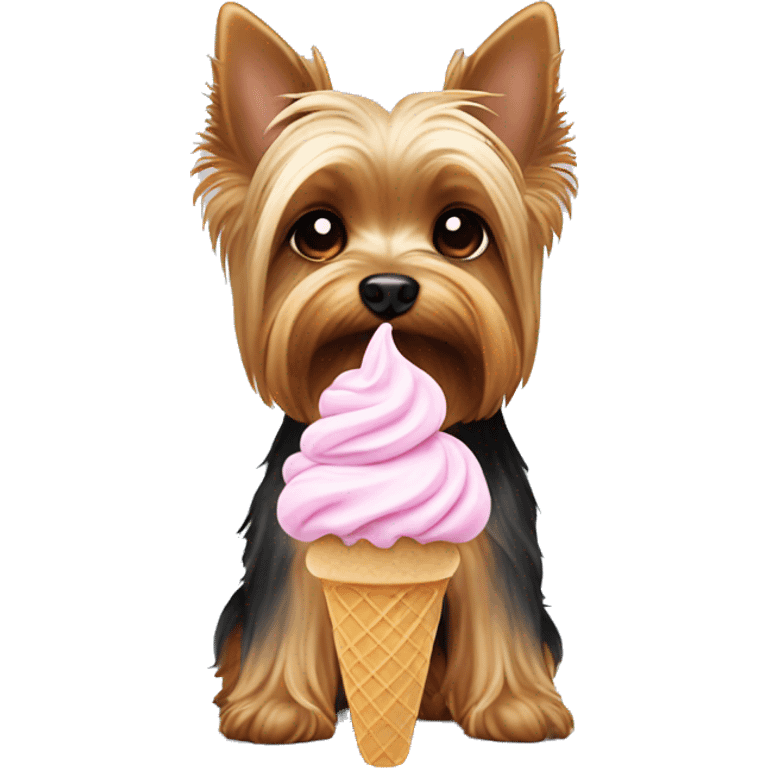 Yorkie eating ice cream  emoji