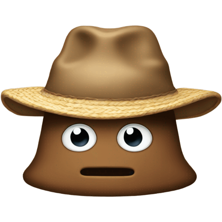 Bag of poop wearing straw hat emoji