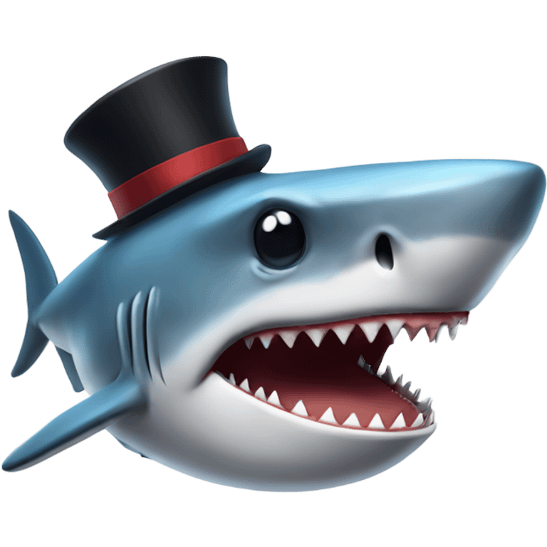 shark with tophat emoji