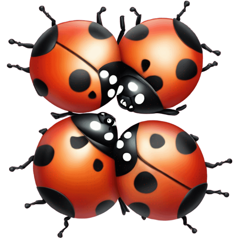 2 LADYBUGS kissing emoji