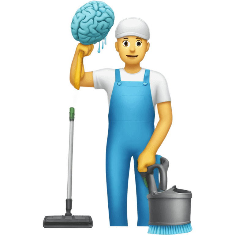 Man cleaning brain emoji