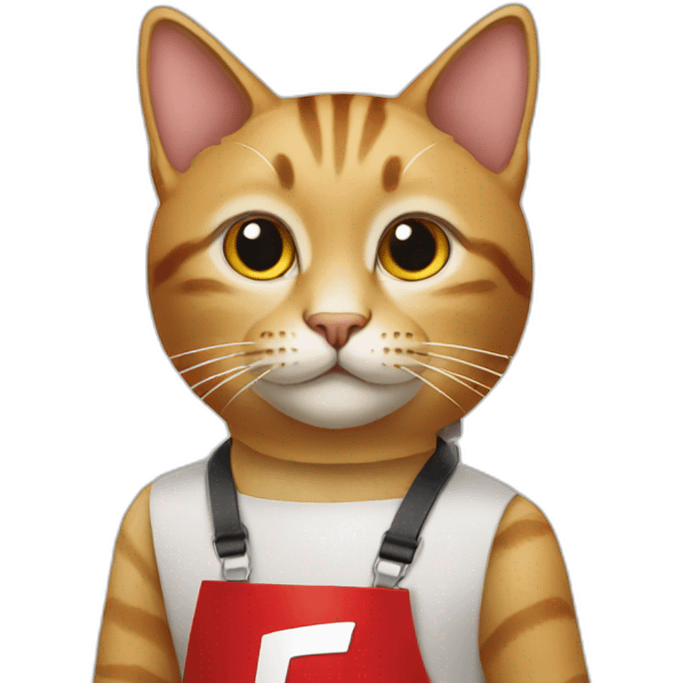 cat working at kfc emoji