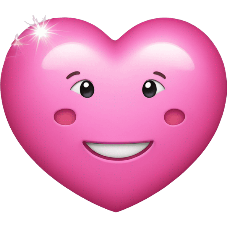 Sparkly pink heart with a smile  emoji