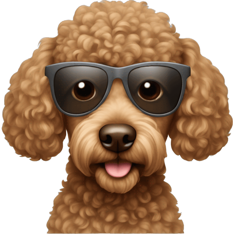 brown dog poodle with sunglasses  emoji