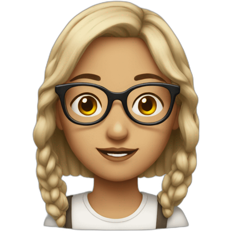 trad girl with glasses emoji