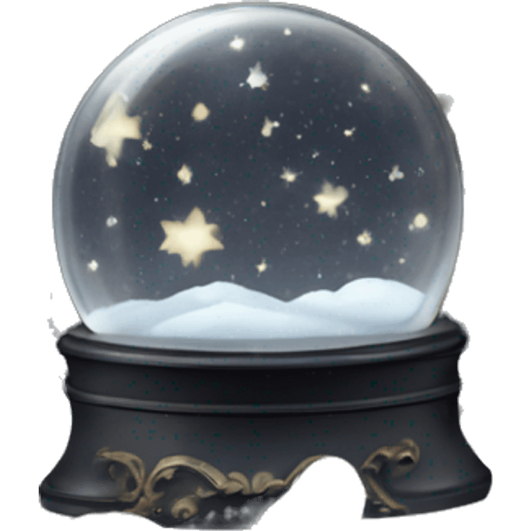 vintage black rococo night sky snow globe emoji