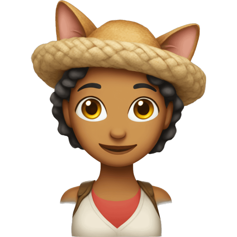 Gracias wearing a cat on her head emoji