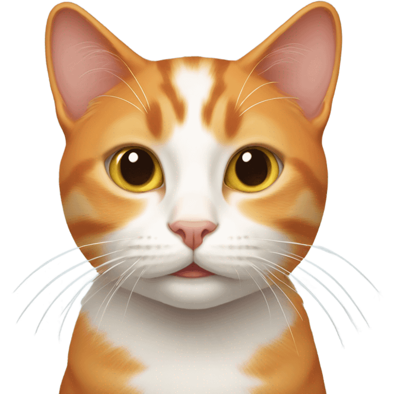 orange and white cat with cleft lip  emoji