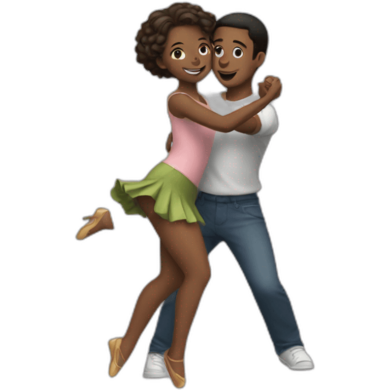 A girl dancing with boy emoji