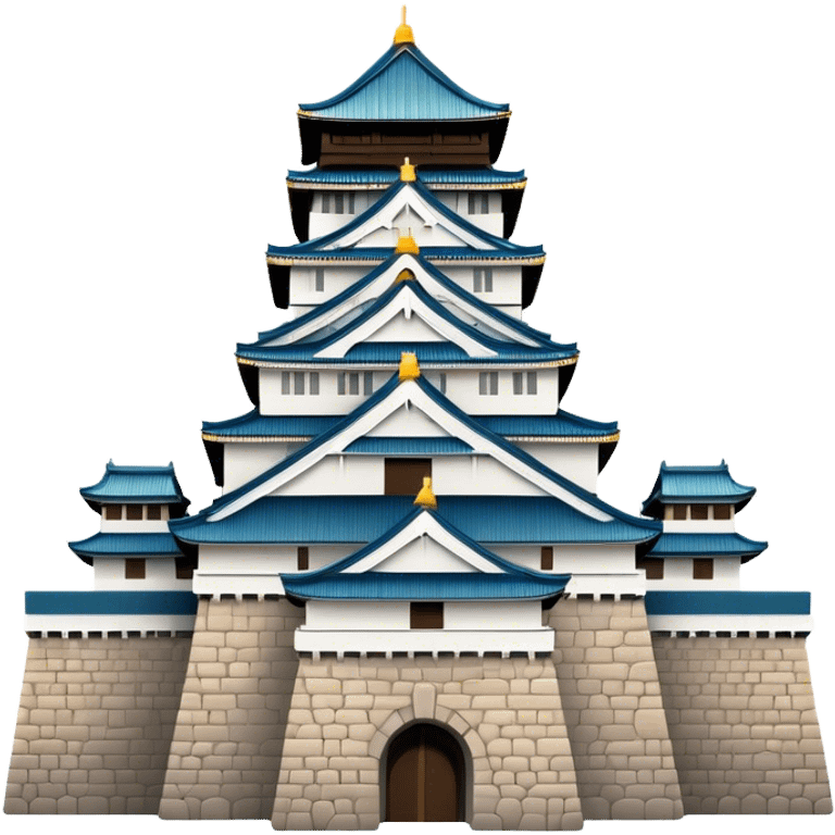 Cinematic Realistic Osaka Castle Landmark Emoji, showcasing the majestic historic castle rendered with dramatic stone textures and regal, natural lighting. emoji