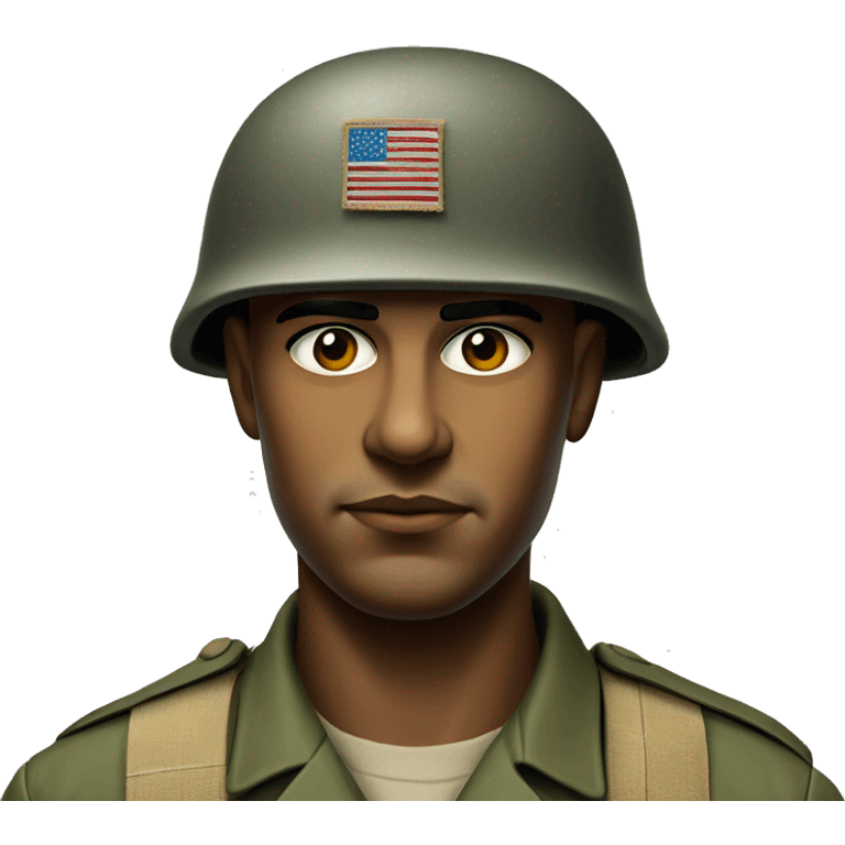 photorealistic serious american soldier 1960s emoji