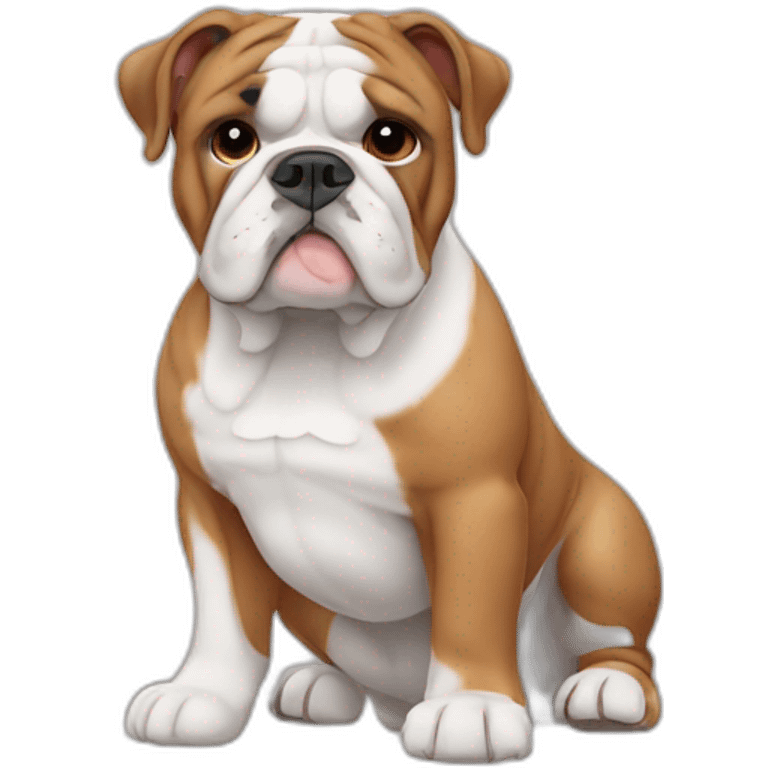 white and brown  english bulldog emoji