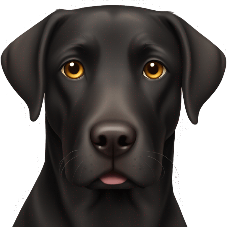 Black Labrador retriever with brown eyes emoji