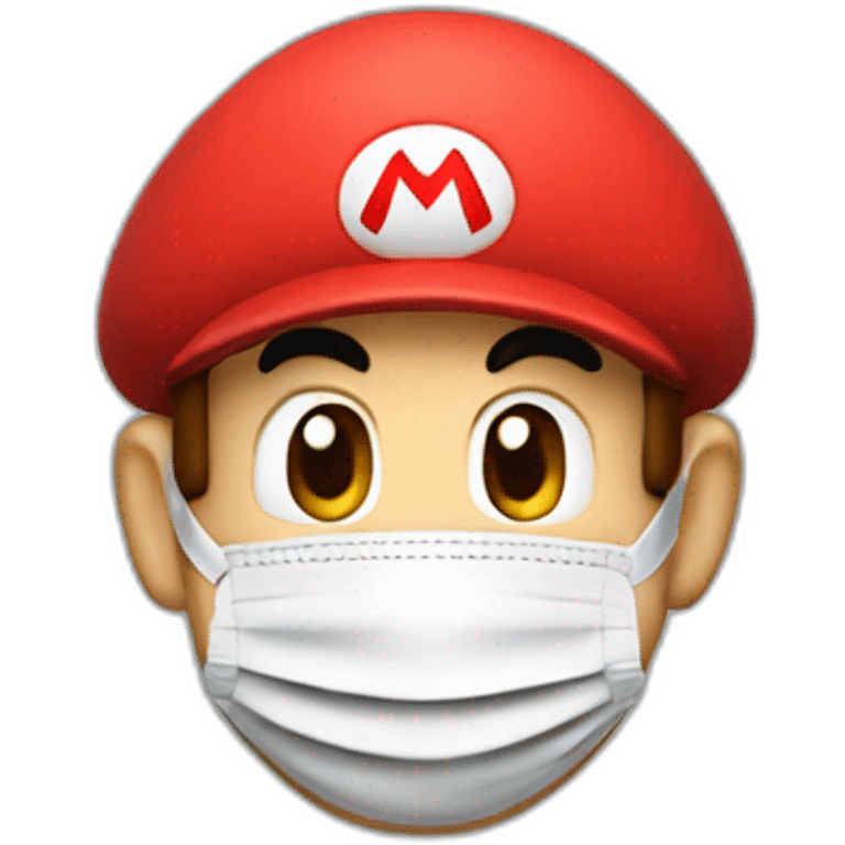 super mario with a covid mask emoji