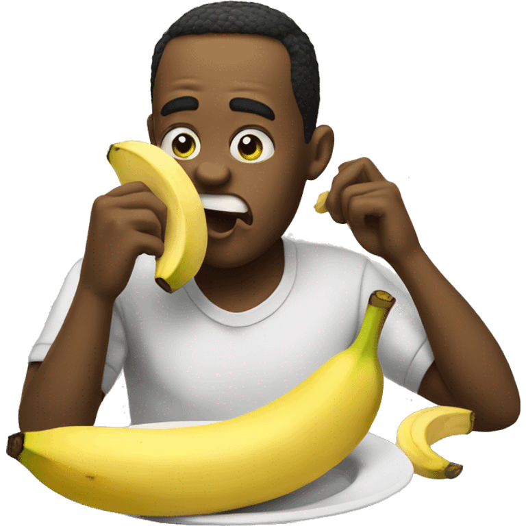 Emoji eating banana emoji