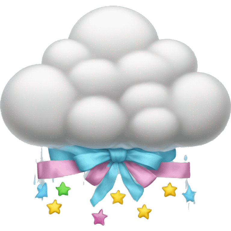 Cloud with bows instead of rain drops  emoji