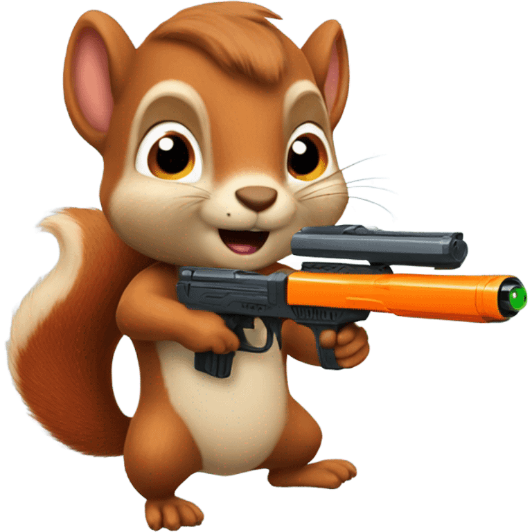 Squirrel with nerf gun emoji