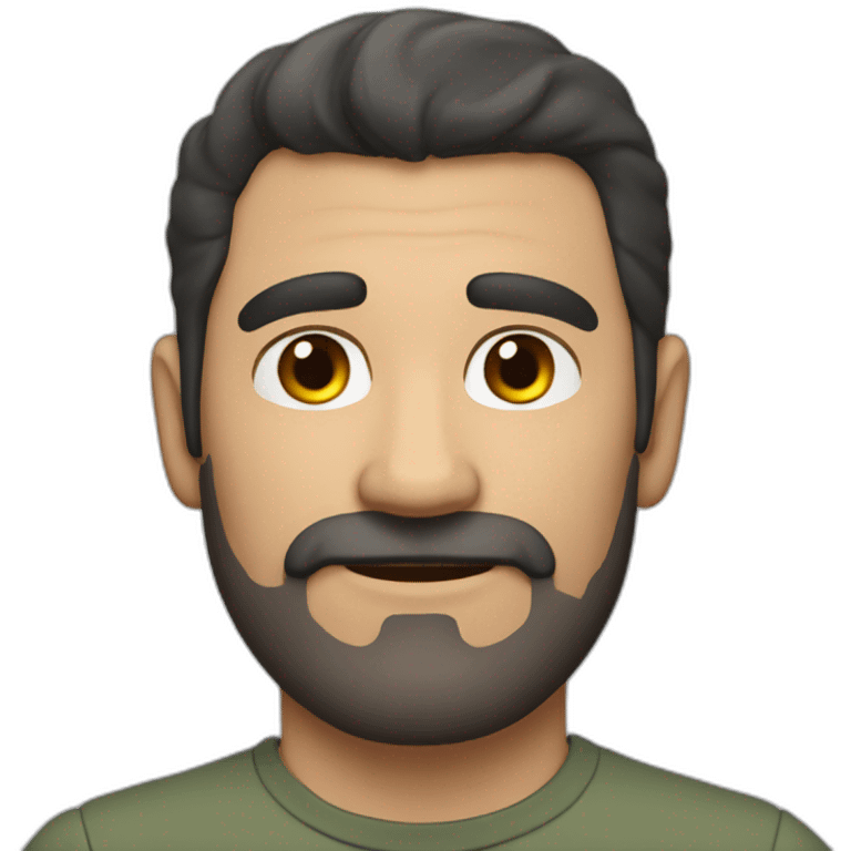 dark-haired Spanish man without beard and mustache, 50 years old emoji