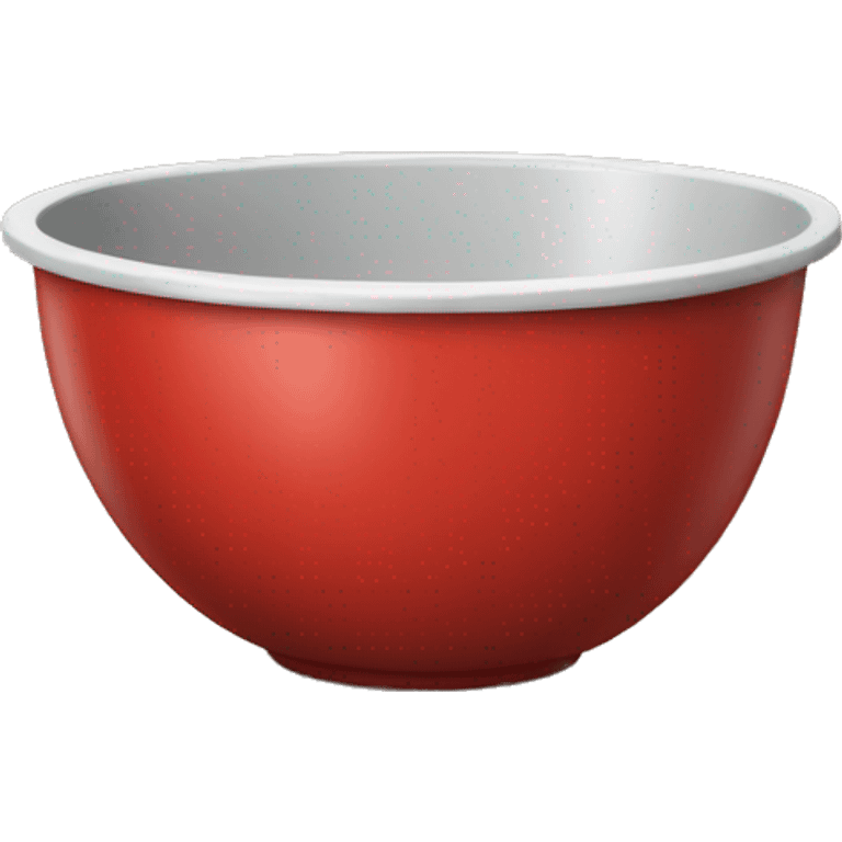 Realistic red mixing bowl emoji