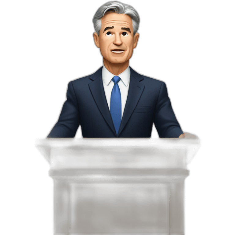 Jerome Powell giving a speech emoji