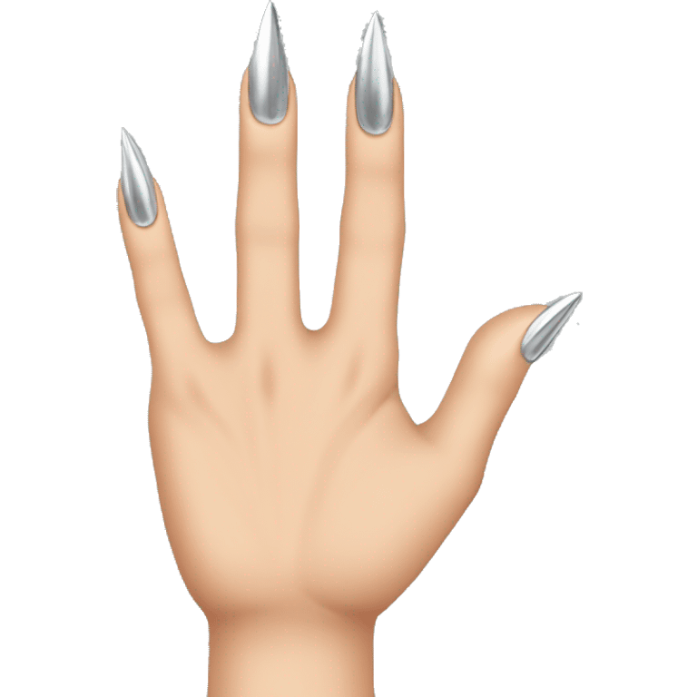 Hand with sharp, silver nails emoji