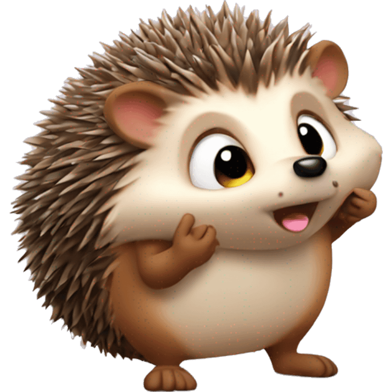 Hedgehog blowing kiss emoji