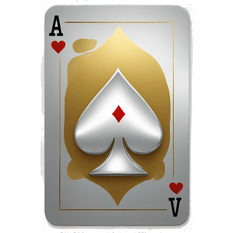 poker card golden and silver style emoji