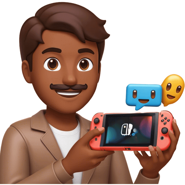 Clash of Clans aesthetic: Cinematic Playful Nintendo Switch Portrait Emoji, rendered in a 3D vector-style similar to standard emojis with minimal shading and bold, simplified shapes. A compact, distinct form with signature details, softly glowing with a nostalgic gaming charm. Simplified yet unmistakably iconic, highly detailed and consistent, glowing with a soft radiance and high shine. Stylized with a touch of retro gaming magic and a soft glowing outline, capturing the essence of a beloved gaming relic with a friendly, playful manner! emoji