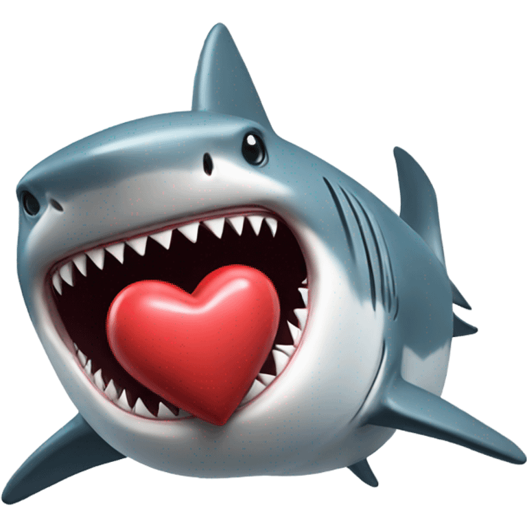 shark holding a heart emoji