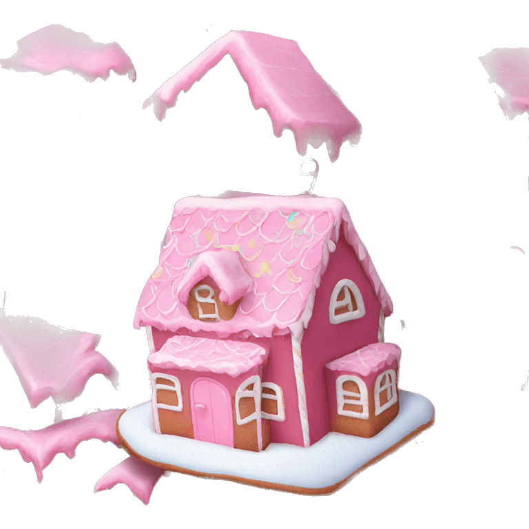 Pink gingerbread house  emoji