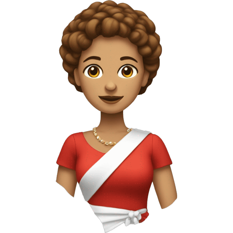 Una mujer con pelo rojo y un vestido puesto  emoji