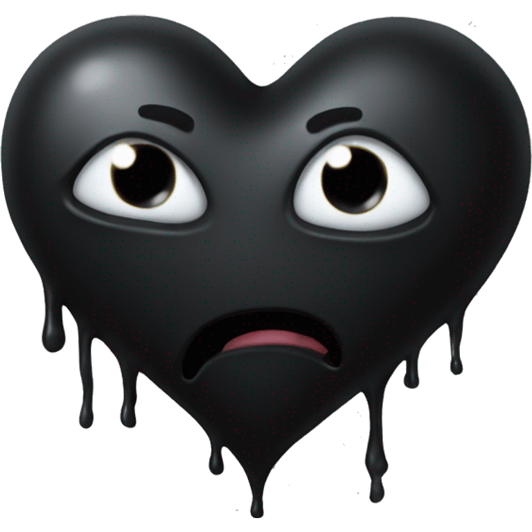 Meltting black heart emoji emoji