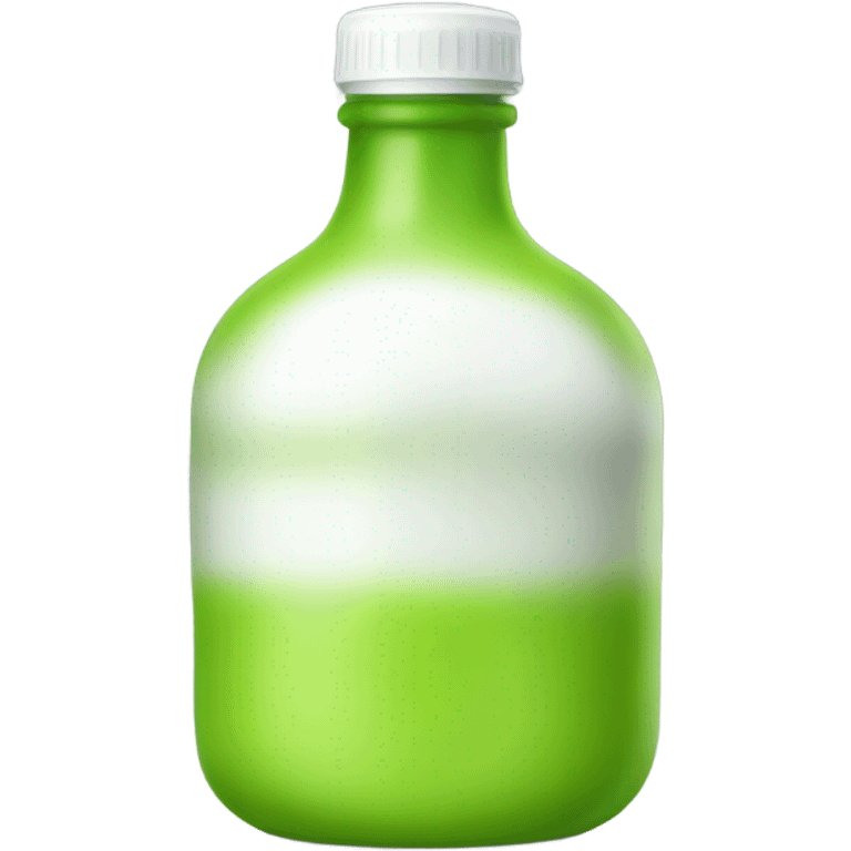 round lime green bottle with a white bottle cap emoji