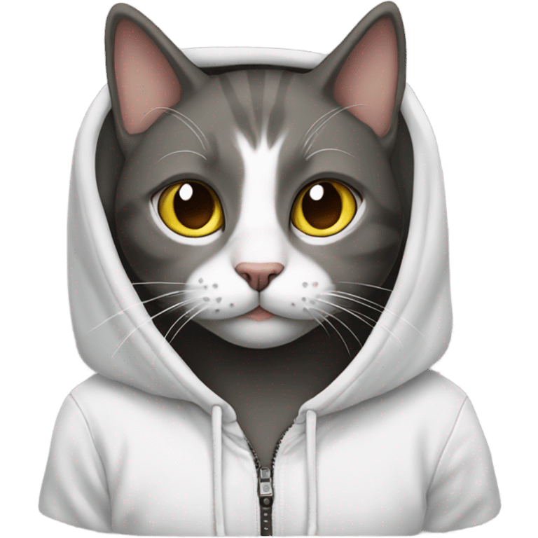 Cat wearing a supreme hoodie emoji