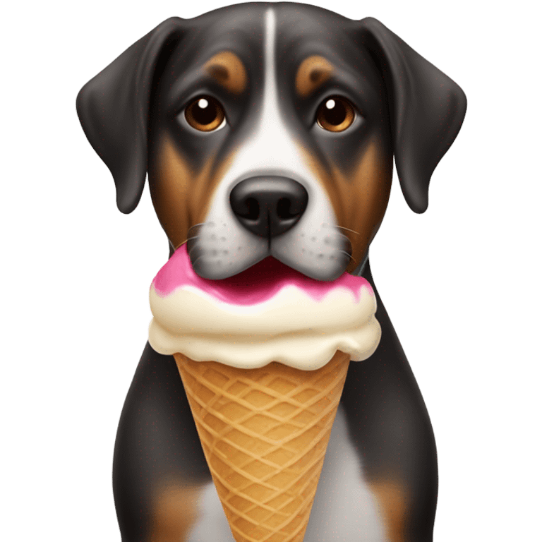 Dog eating ice cream emoji