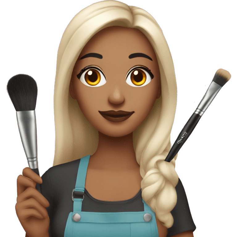 Make makeup artist holding makeup brush emoji