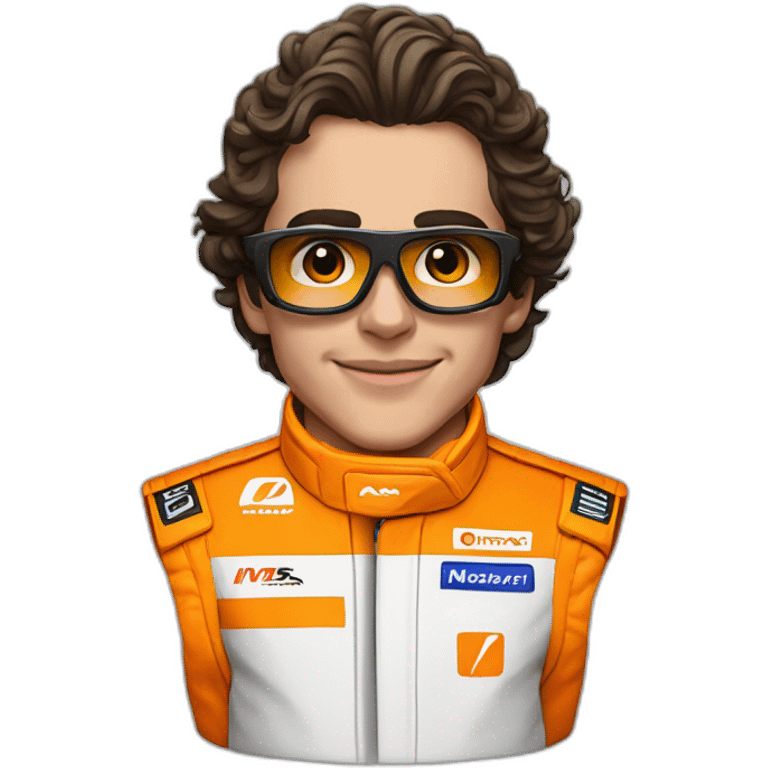 Lando Norris with Orange of Mclaren emoji