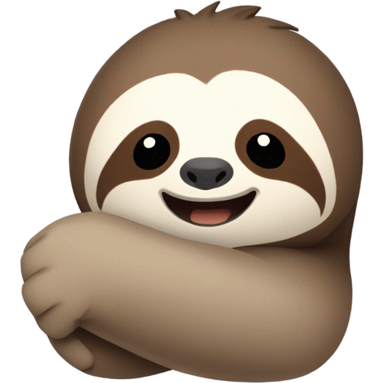 sloth lies face down and shows thumbs up emoji