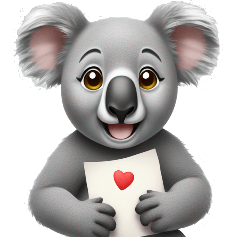 a koala who send a message emoji