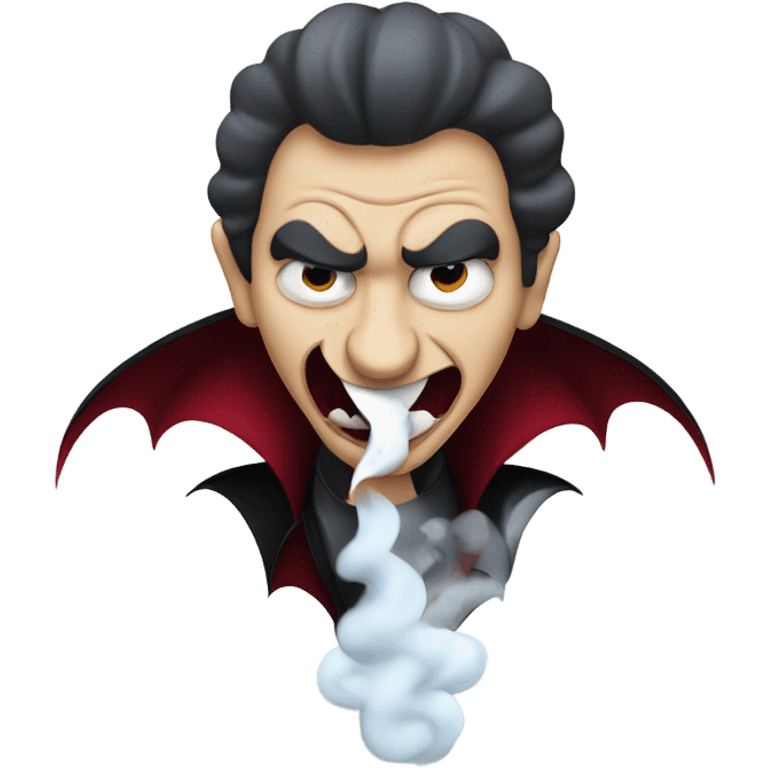 a vampire exhaling smoke emoji