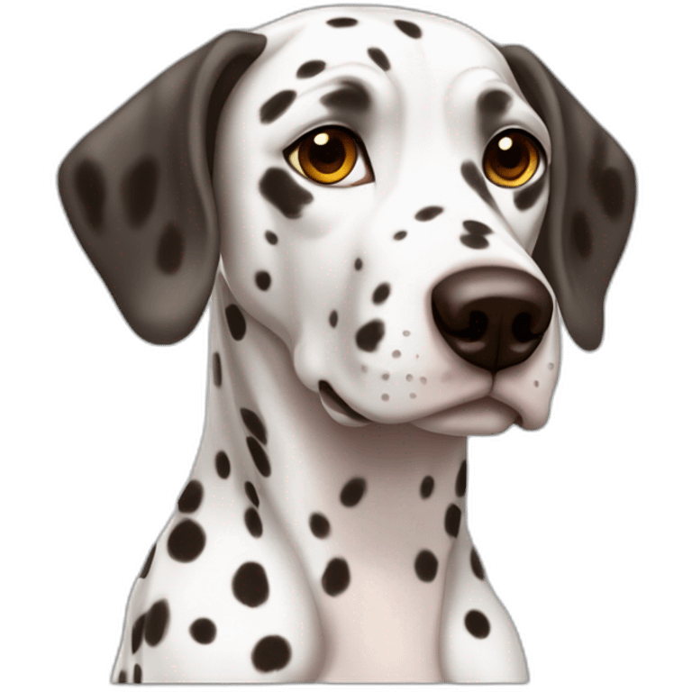 Female 3 years old Dalmatian with brown colored spots and full colored ears emoji