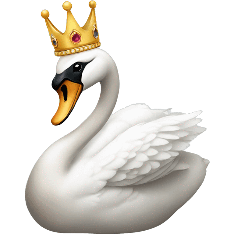 Swan wearing a crown  emoji