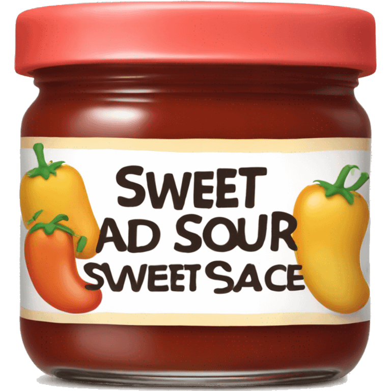 sweet and sour sauce with words "sweet and sour" on it emoji