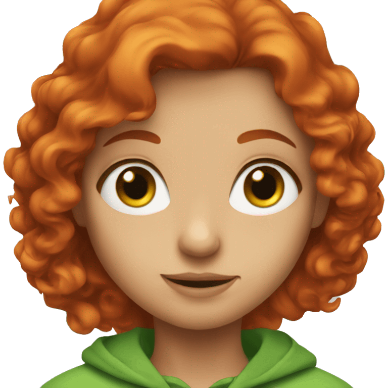 red hair girl with green eyes emoji