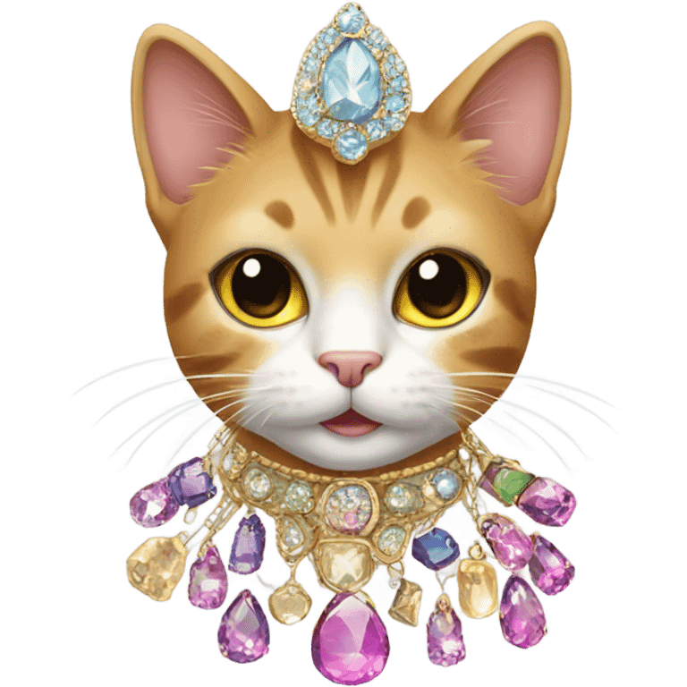 Cat with lots of bling emoji