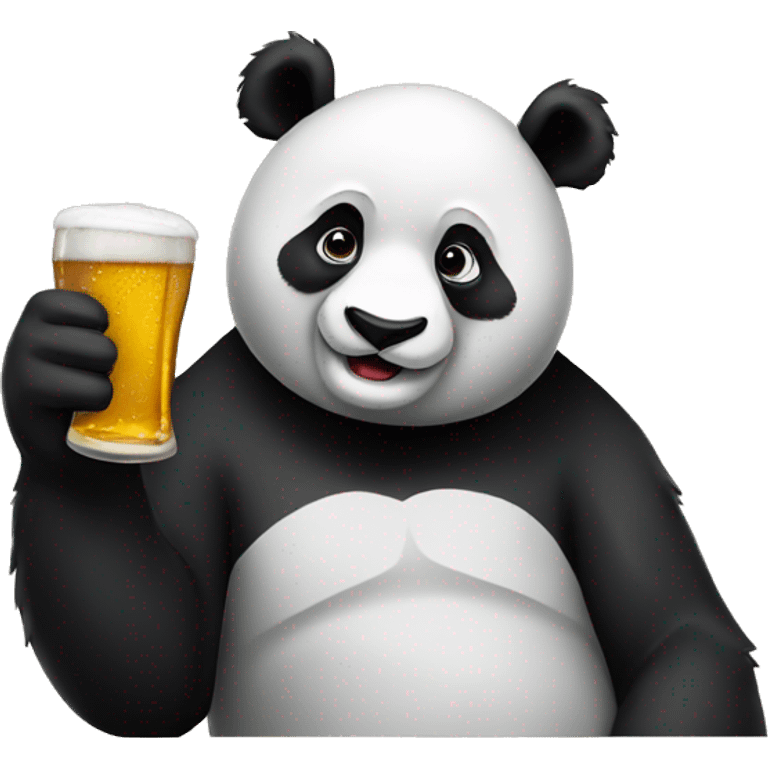 Panda drinking beer emoji